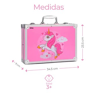 Foto 2 | Kit De Dibujo Belug Profesional Lápices Plumones Unicornio Rosa