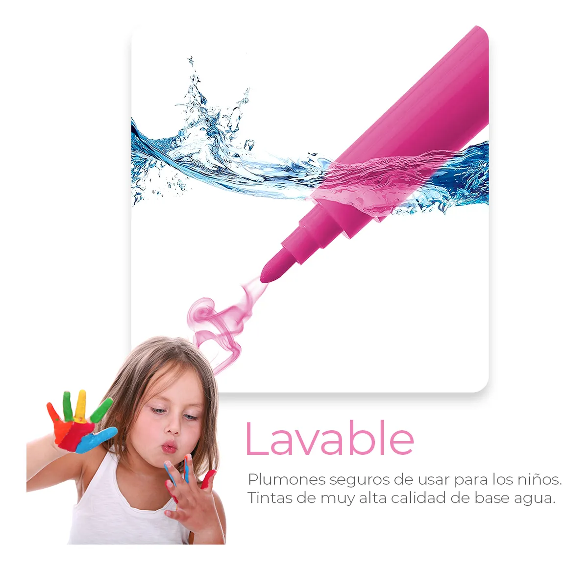 Foto 4 pulgar | Kit De Dibujo Belug Profesional Lápices Plumones Unicornio Rosa