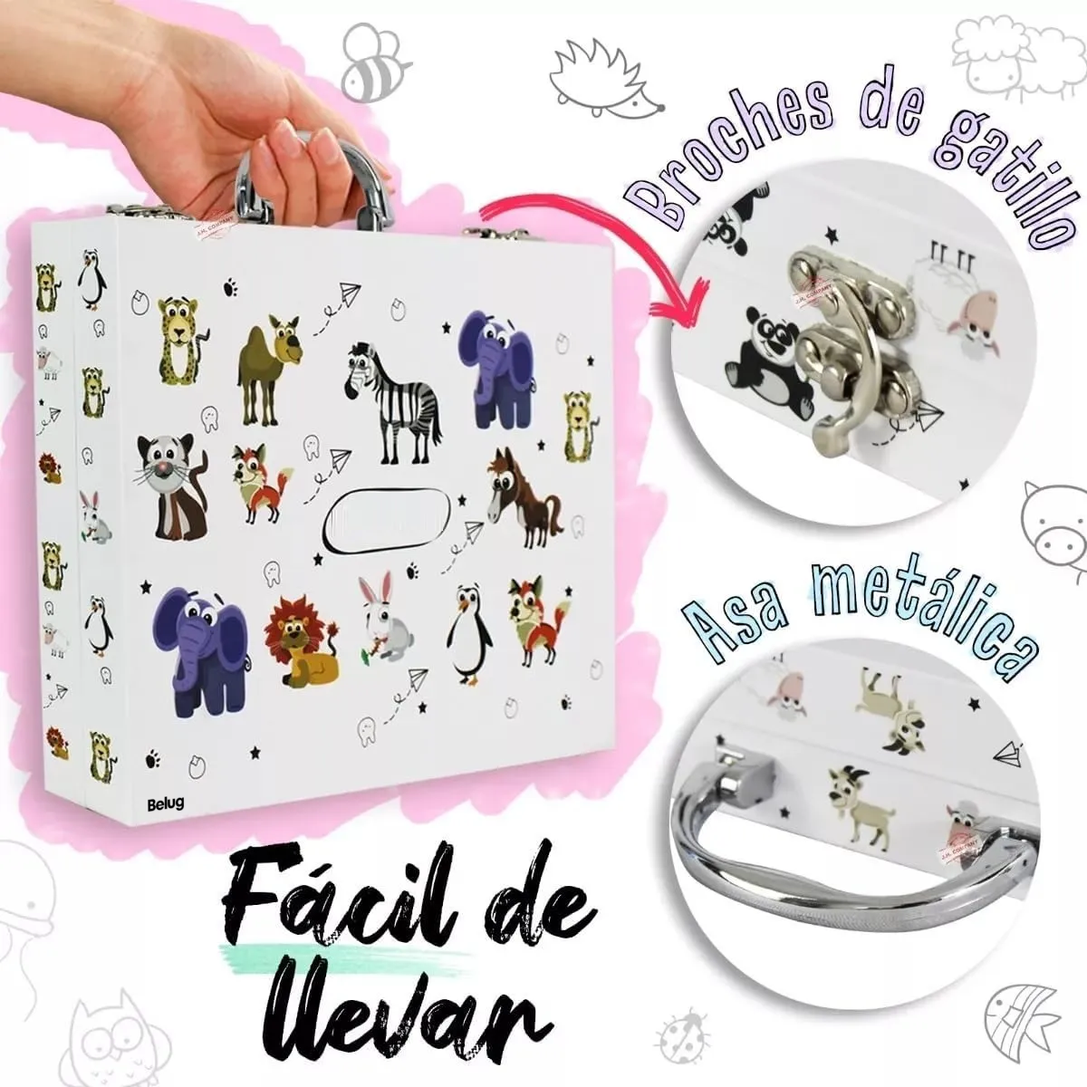 Foto 5 pulgar | Set De Arte Dibujo Lab.gcolores Marcadores Lápices 50pcs Blanco Animales