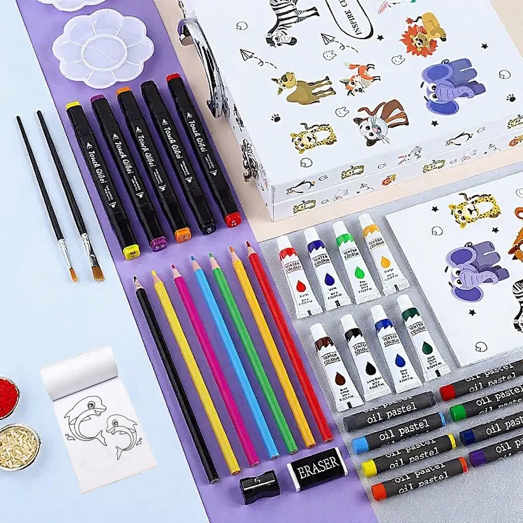 Foto 5 | Set De Arte Dibujo Lab.gcolores Marcadores Lápices 50pcs Blanco Animales