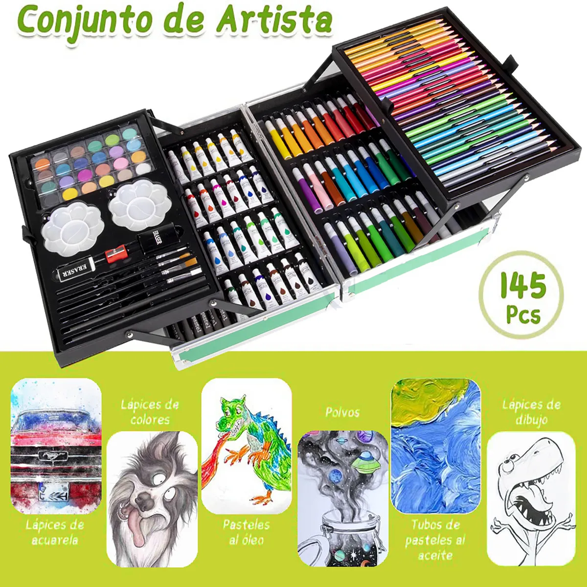 Foto 4 pulgar | Set Arte Dinosaurios Belug Profesional 145pz Dinosaurios