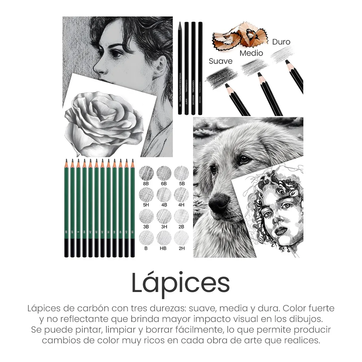 Foto 4 | Kit De Dibujo Lab.g  Profesional Lápices Boceto Y Accesorios 72 Pzs Estuche Negro