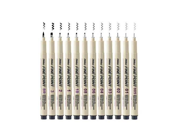 Foto 2 pulgar | Estilógrafos 12 Piezas Blackline Pro – Tinta Negra Precisa