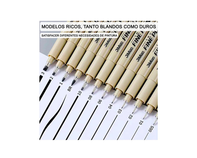 Foto 3 pulgar | Estilógrafos 12 Piezas Blackline Pro – Tinta Negra Precisa