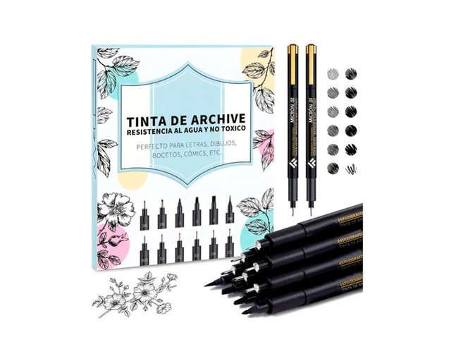 Foto 1 | Estilografos Fineliner Lettering Manga Bosquejo Pigment Liner Fina Iforu 12 Unidades Negro