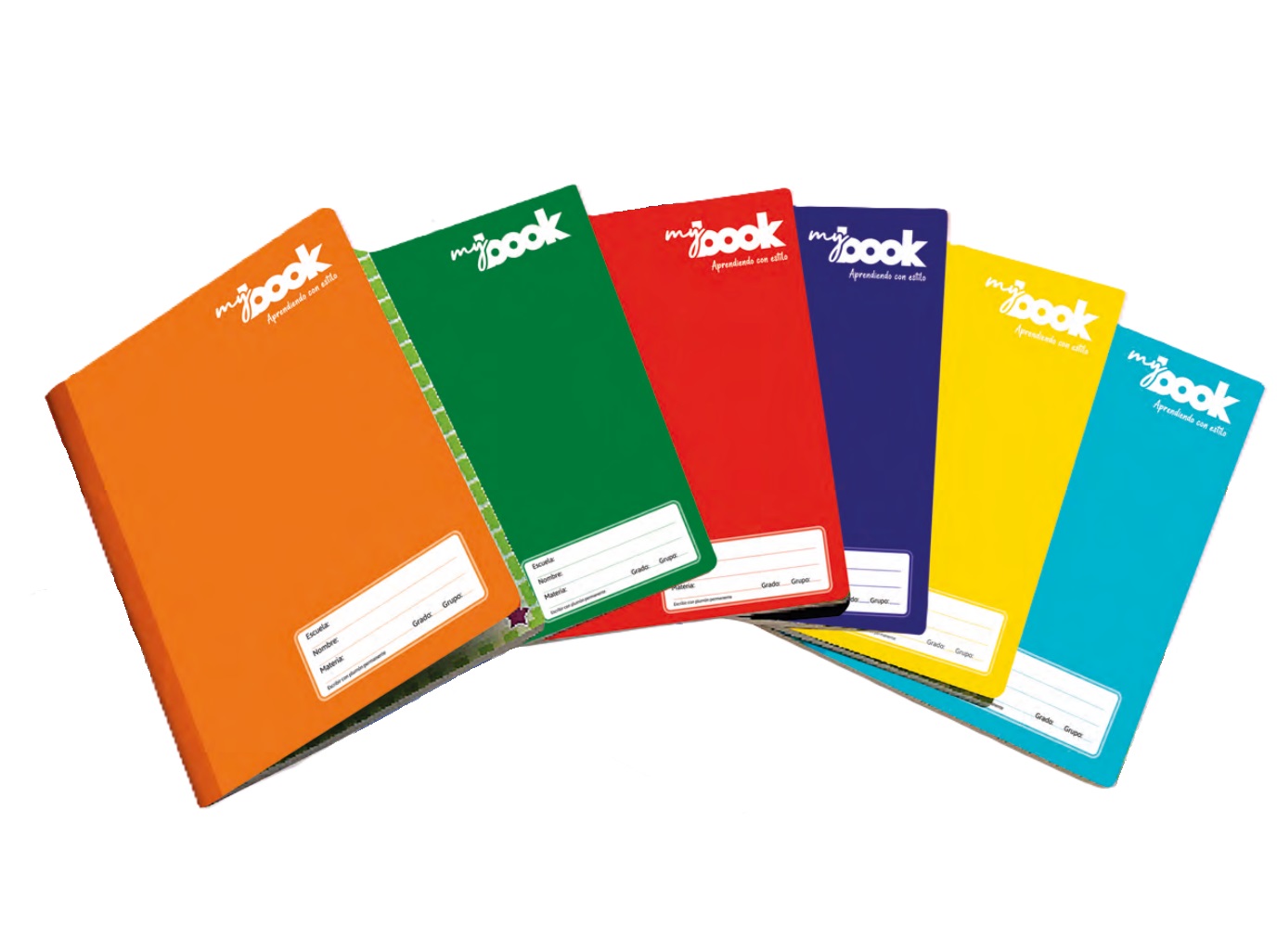 6 Cuadernos Cosido Profesional Mybook Multicolor Cuadro Grande 100 Hojas