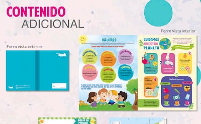 Foto 5 | 6 Cuadernos Cosido Escolar Mybook Multicolor Cuadro Grande 100 Hojas