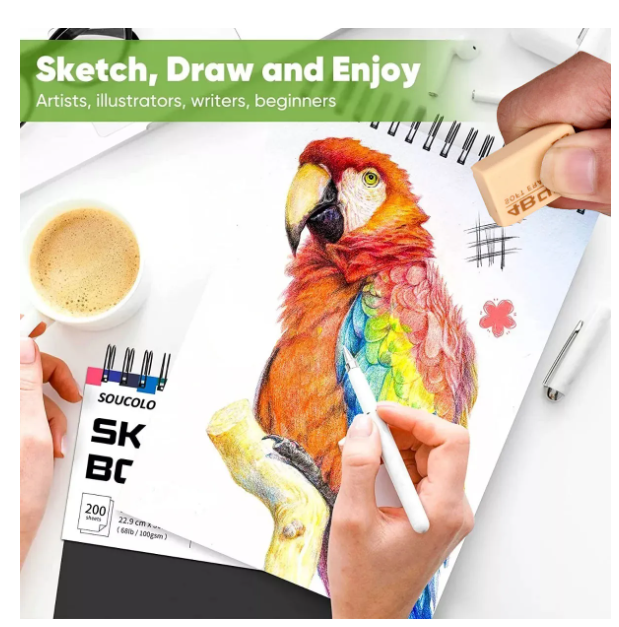 Foto 5 pulgar | Cuaderno A4 De Boceto Y Dibujo 100 Hojas/200 Páginas Blank Xtellar Bloc De Dibujo  Cuaderno De Bocetos 30.5x22.9cm