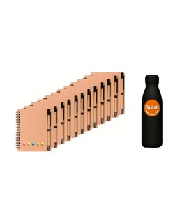 Foto 1 | Libreta Ecológica Con Notas Adheribles 12 Piezas Marrón + Gratis Termo Güish De Regalo