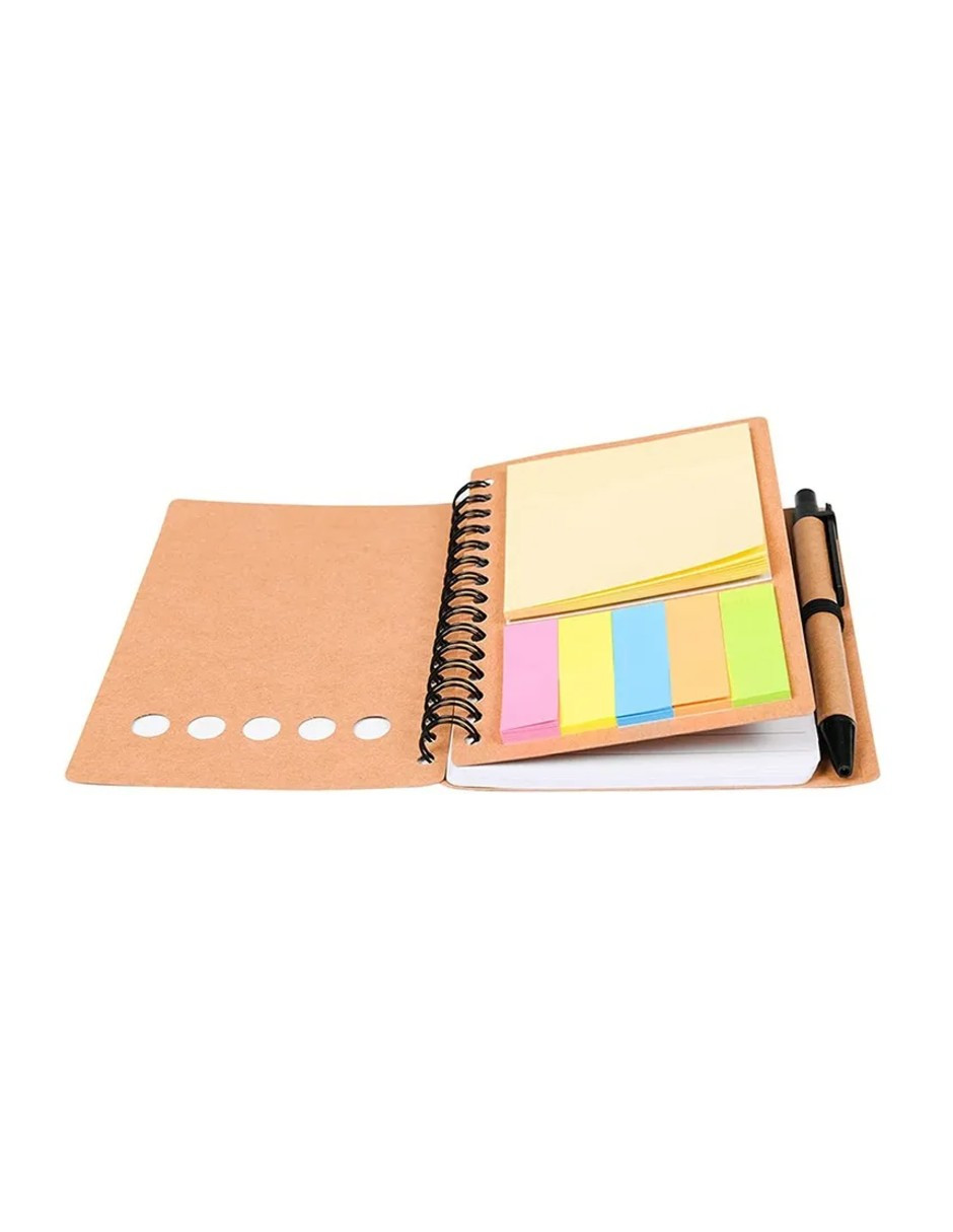 Foto 4 | Libreta Ecológica Con Notas Adheribles 12 Piezas Marrón + Gratis Termo Güish De Regalo