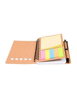 Foto 4 | Libreta Ecológica Con Notas Adheribles 12 Piezas Marrón + Gratis Termo Güish De Regalo