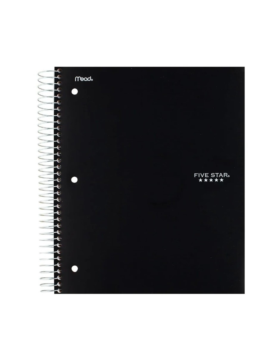 Foto 3 pulgar | Cuaderno Colegial Five Star 200 Hojas 5 Materias Rayado Color Negro