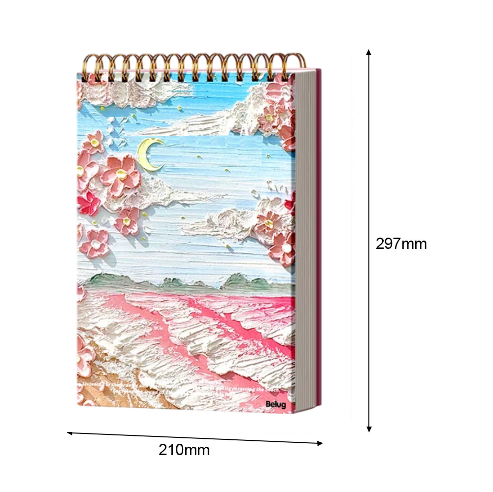 Foto 3 pulgar | 2pcs A4 Cuaderno Belug  De Dibujo 240p Con Lámina Gruesa Rosa Palido