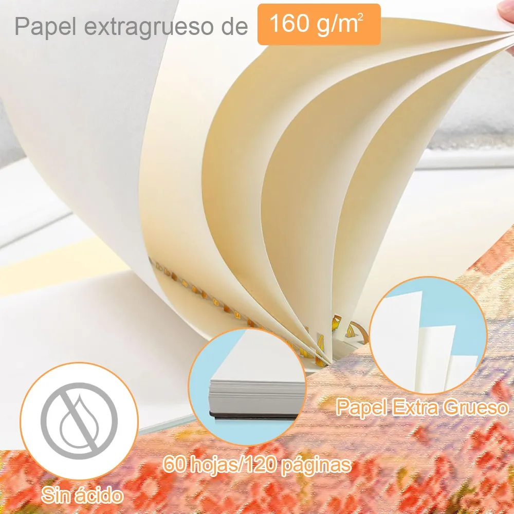 Foto 5 pulgar | 2pcs A4 Cuaderno Belug  De Dibujo 240p Con Lámina Gruesa Coral