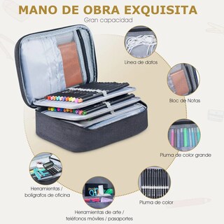 Foto 2 | Lapicera Para Escuela Con 72 Espacios P/lápices Y Más Lab.g Negro