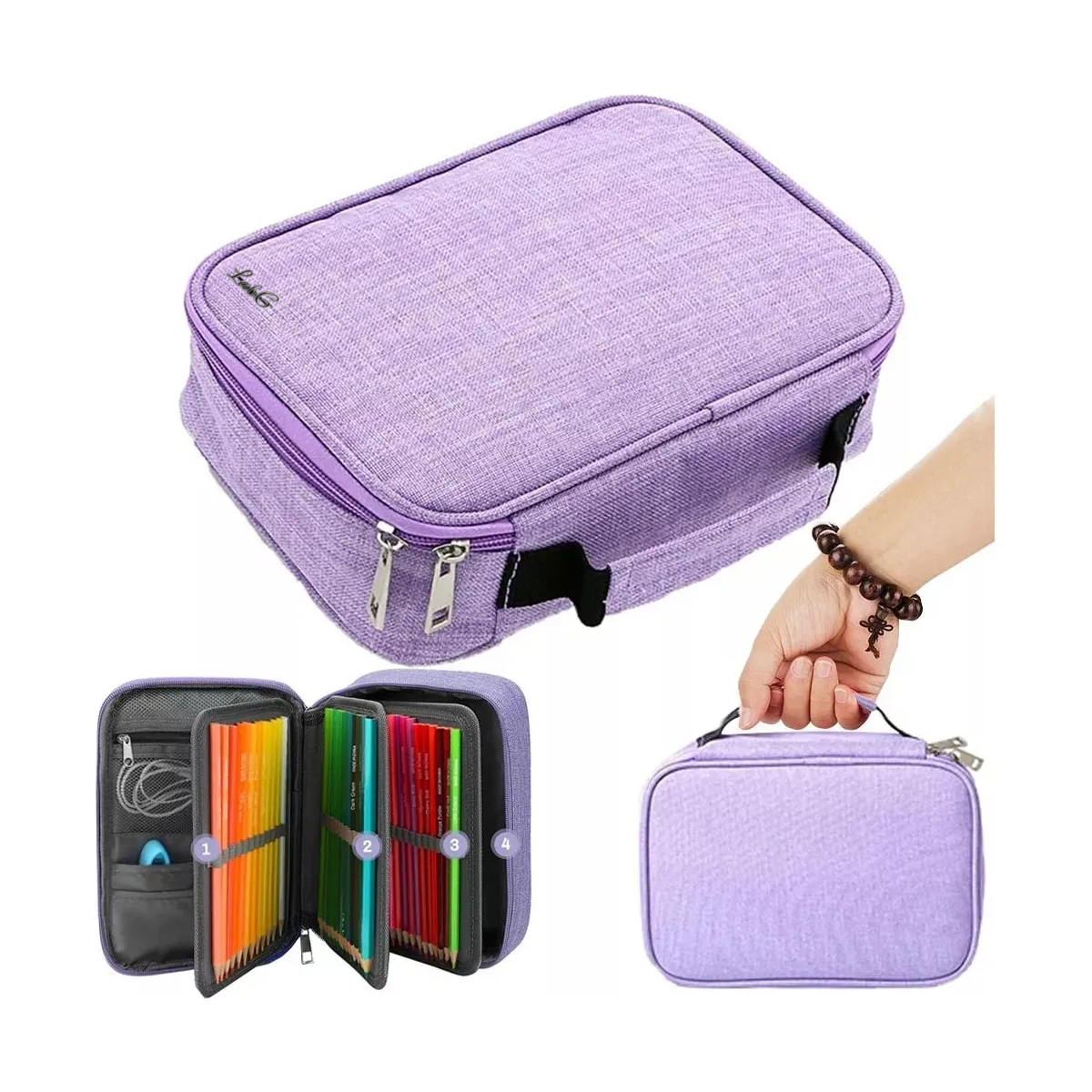 Foto 4 pulgar | Estuche Para Lápices De Gran Capacidad 72 Ranuras De Colores Lab.g Púrpura