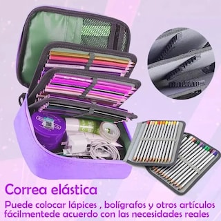 Foto 4 | Estuche Para Lápices De Gran Capacidad 72 Ranuras De Colores Lab.g Púrpura