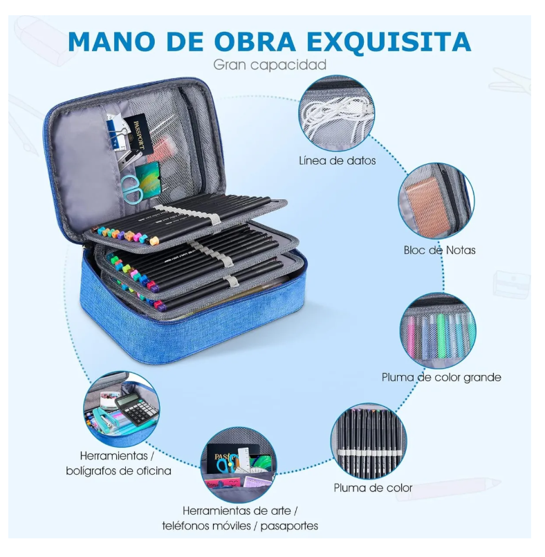 Foto 5 pulgar | Estuche Para Lapices 72 Ranuras Lapiceras Organizadoras