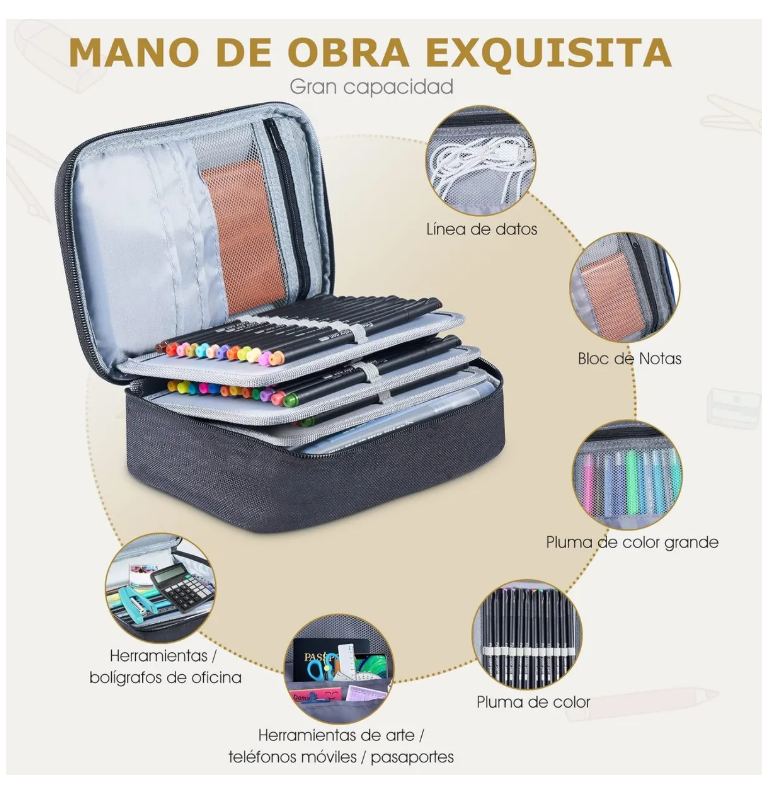 Foto 4 pulgar | Estuche Para Lapices 72 Ranuras Lapiceras Organizadoras