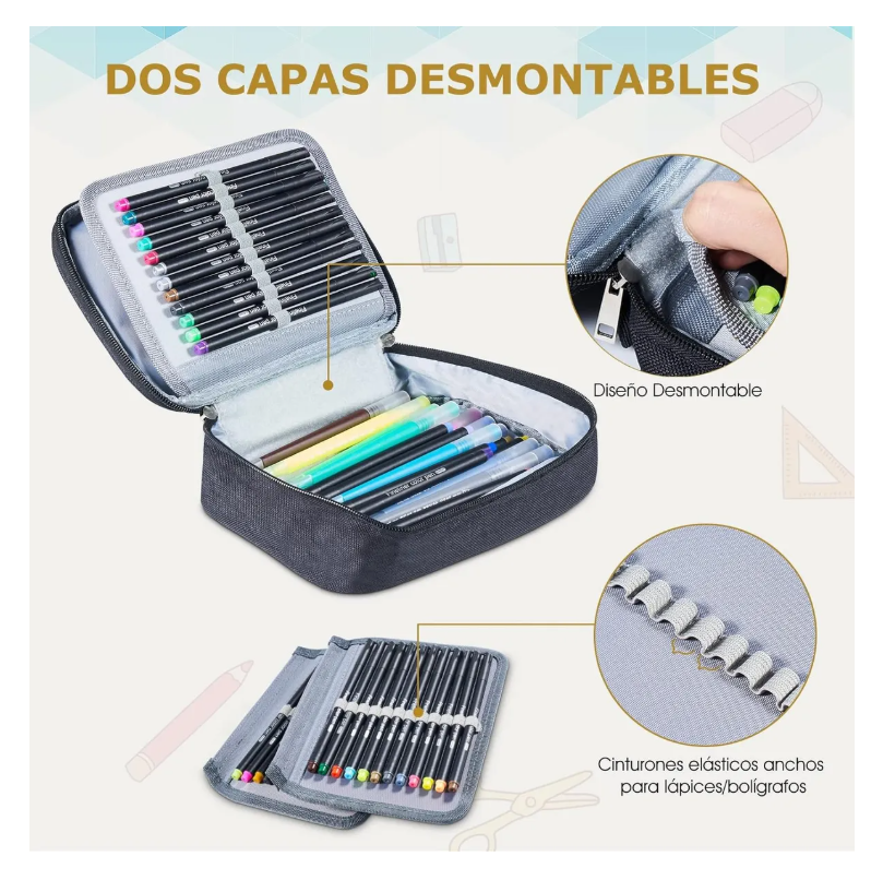 Foto 4 | Estuche Para Lapices 72 Ranuras Lapiceras Organizadoras
