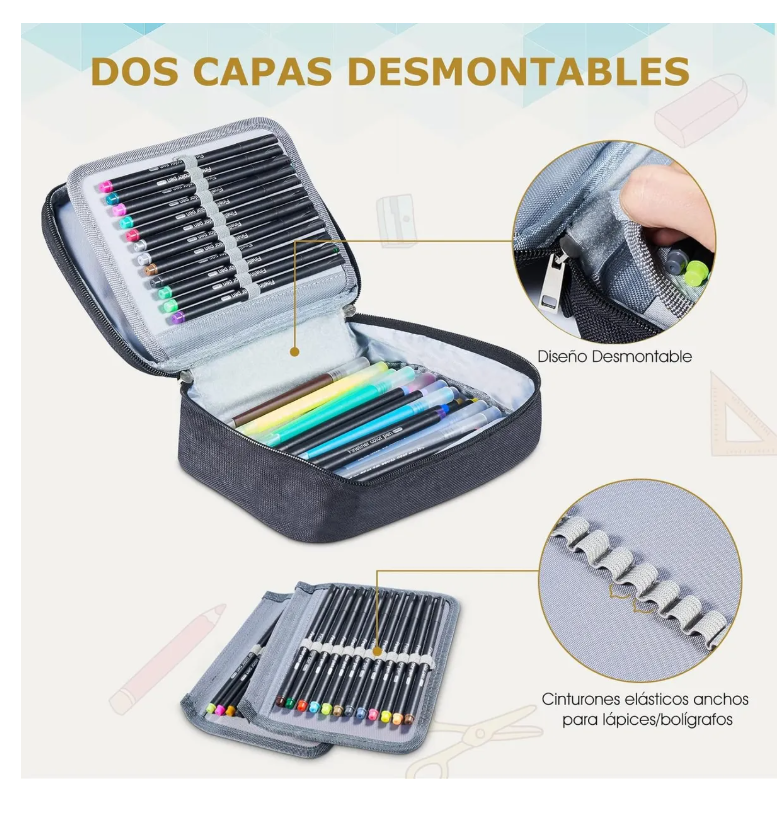 Foto 5 | Estuche Para Lapices 72 Ranuras Lapiceras Organizadoras