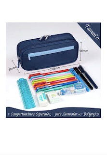 Foto 2 | Estuche Para Lapices Xtellar De Gran Capacidad Estuches Escolares Color Azul