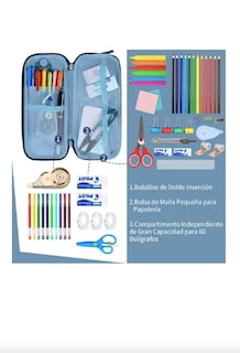 Foto 3 | Estuche Para Lapices Xtellar De Gran Capacidad Estuches Escolares Color Azul