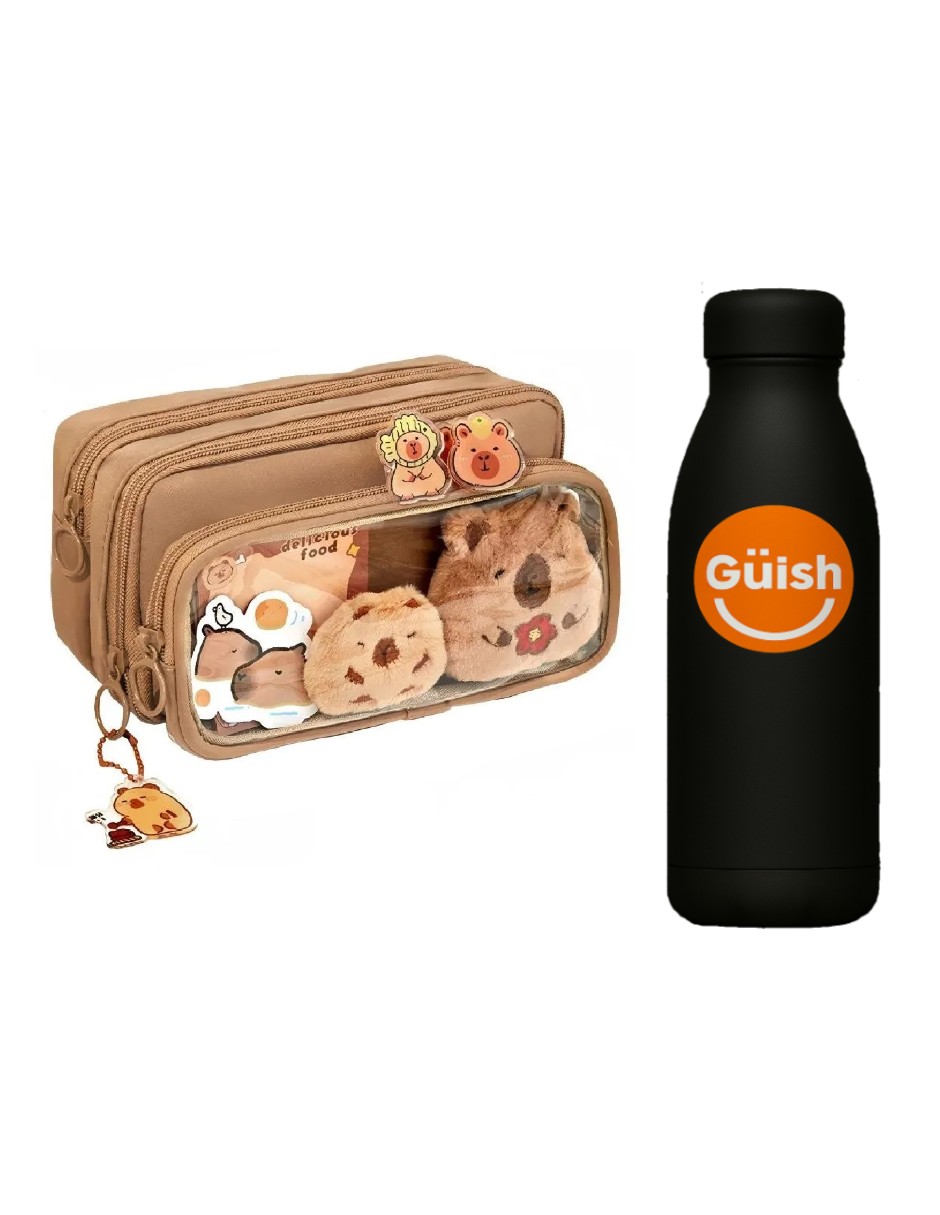 Foto 2 pulgar | Capibara Organizador De Bolígrafos Marron Claro + Gratis Termo Gusih De Regalo