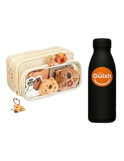 Foto 1 | Estuches Escolares Capibara Marrón Claro + Gratis Termo Güish De Regalo