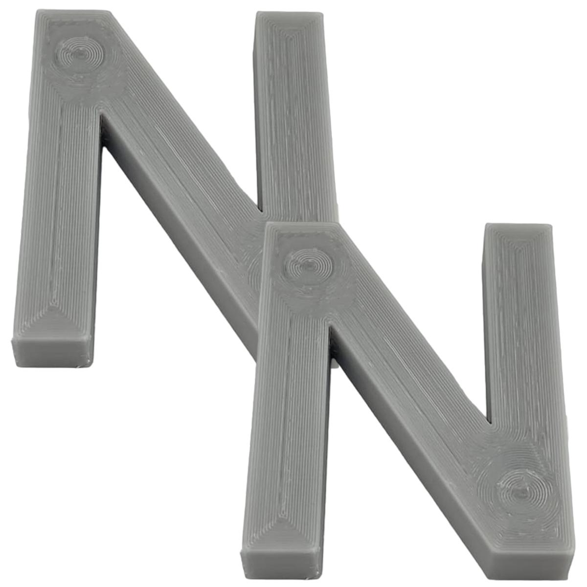 Letras 3D Art Mxafy-090 2 Piezas Gray