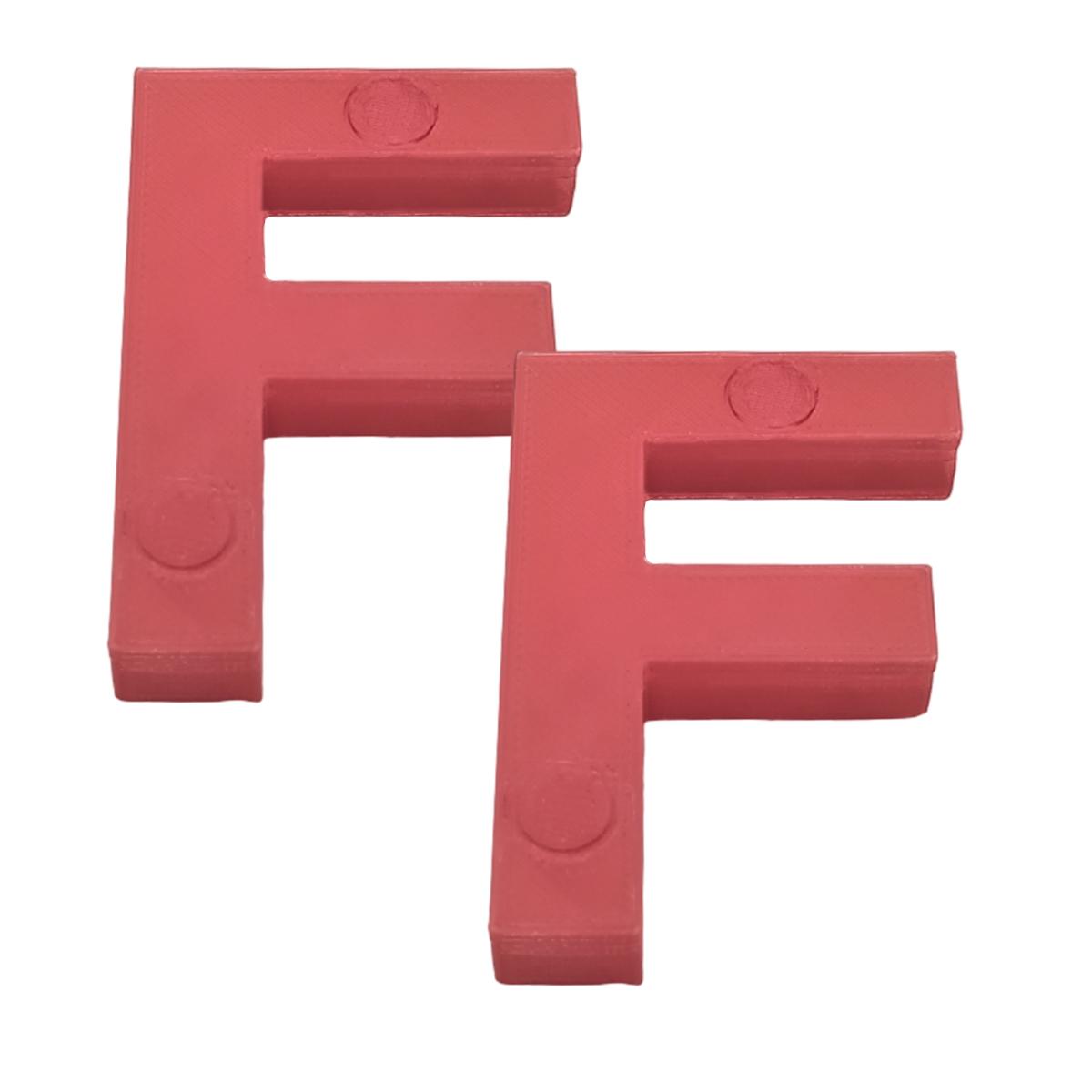 Letras 3d Art Mxafd-046 2 Piezas Rojas