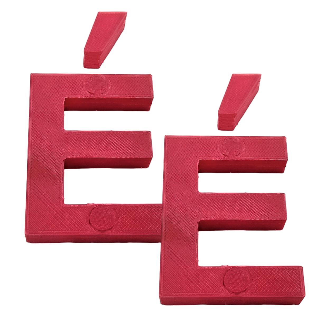 Letras 3D Art Mxafd-034 2 Piezas Rojo