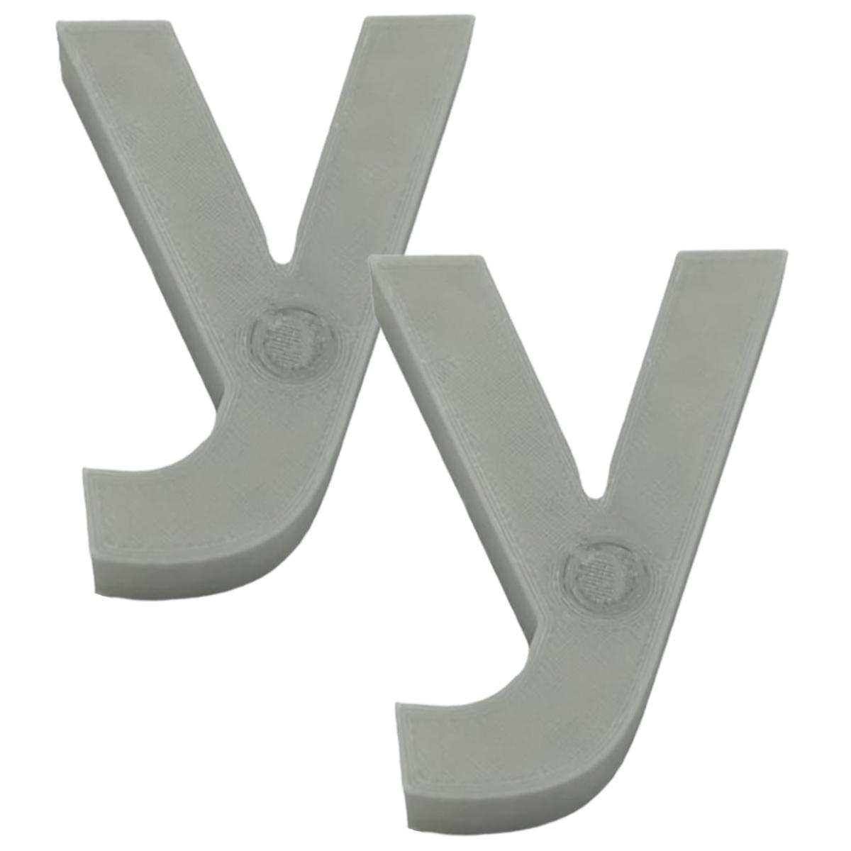 Letras Decorativas para Pared 3D Art MXAFY-164 2 Piezas Gris