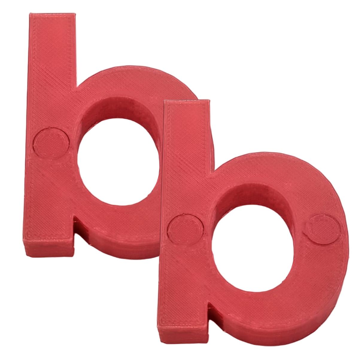 Letras 3D Art Mxafd-020 2 Piezas Rojo
