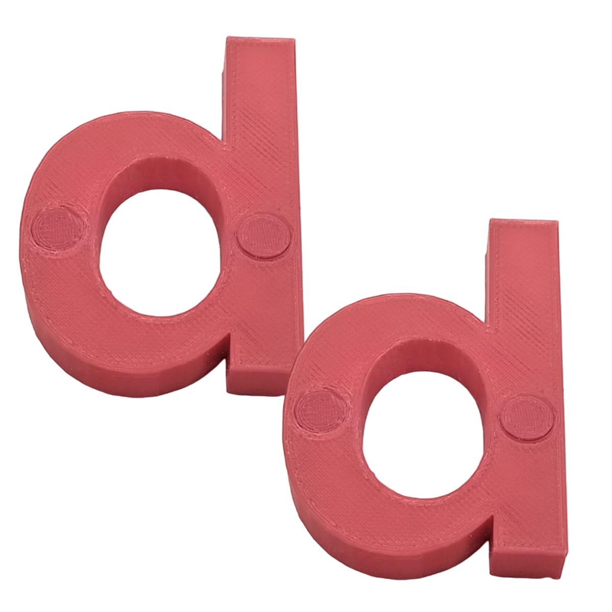 Letras 3D Art Mxafd-028 2 Piezas Rojo