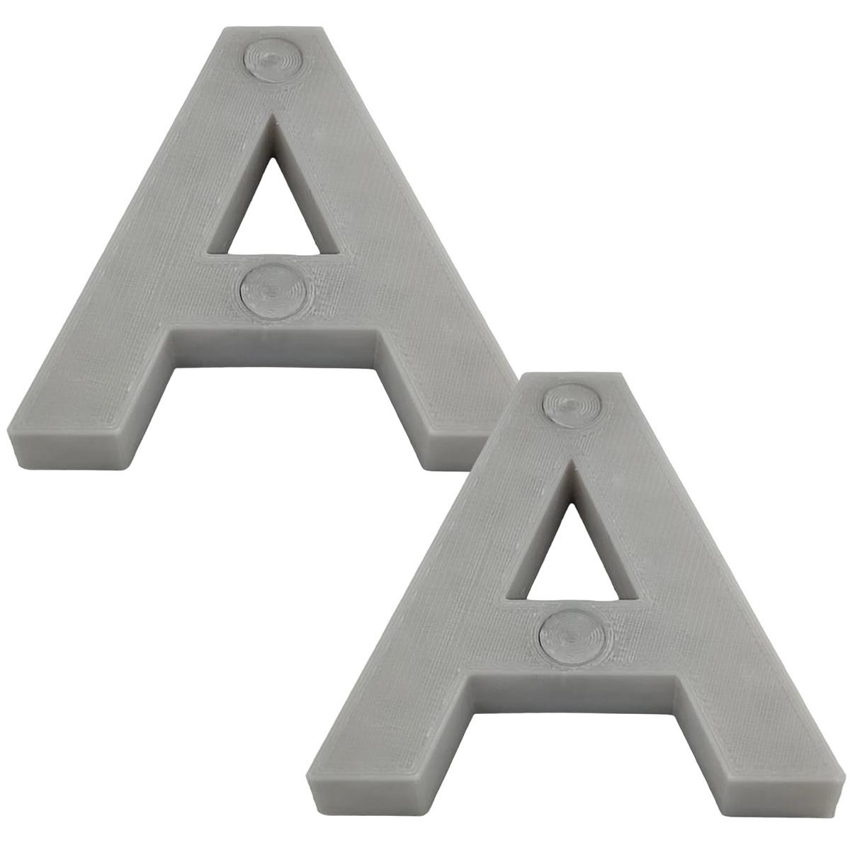 Letras 3d Art Mxafy-002 2 Piezas Grises