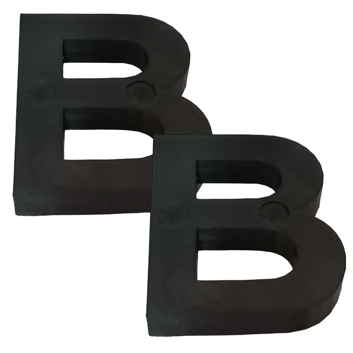 Letras B 3D Art Negras 2 Piezas