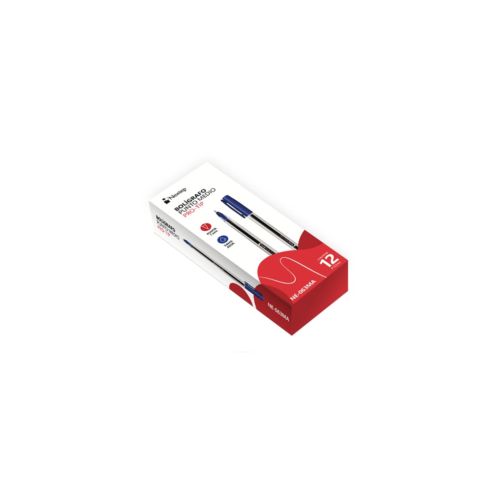 Foto 4 pulgar | Bolígrafo Nextep Pro-tip Color Azul Medio 1mm C/12