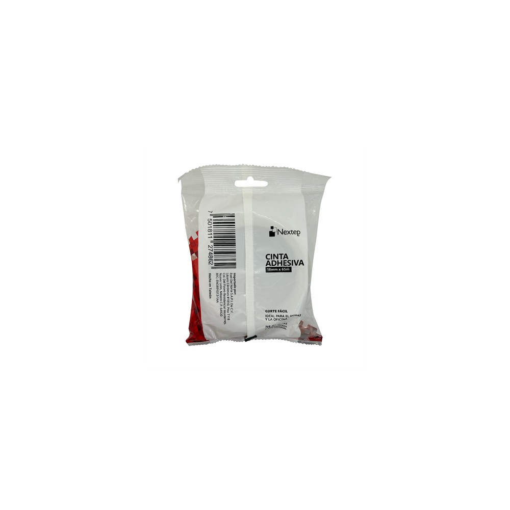 Foto 2 | Cinta Adhesiva Nextep Corte Fácil 18 mm x 65mts  Blanca  2 Piezas