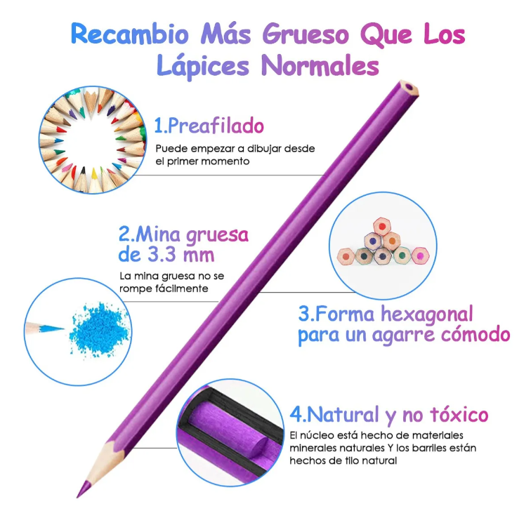 Foto 4 | Lápices De Colores Xtellar 48 Piezas