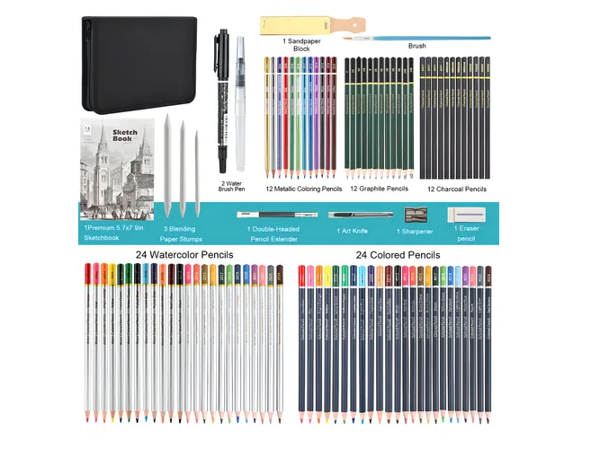 Foto 3 | 96 Xtellar Piezas Kit De Lápices Picool Sketcher De Dibujo Pintura Y Boceto