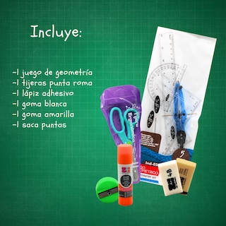 Foto 3 | Kit Escolar Básico Ideal Para Regreso A Clases Artículos De Útiles Escolares Esenciales Listas Escolares De Pr