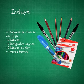 Foto 4 | Kit Escolar Básico Ideal Para Regreso A Clases Artículos De Útiles Escolares Esenciales Listas Escolares De Pr