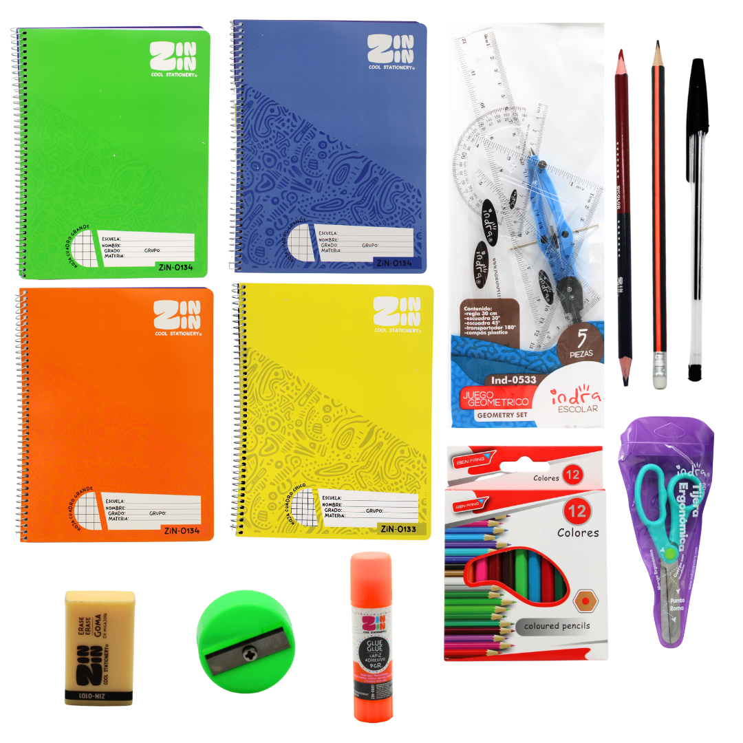 Foto 2 pulgar | Kit Escolar Económico Ideal Para Regreso A Clases Artículos De Útiles Escolares Esenciales Listas Escolares Pr