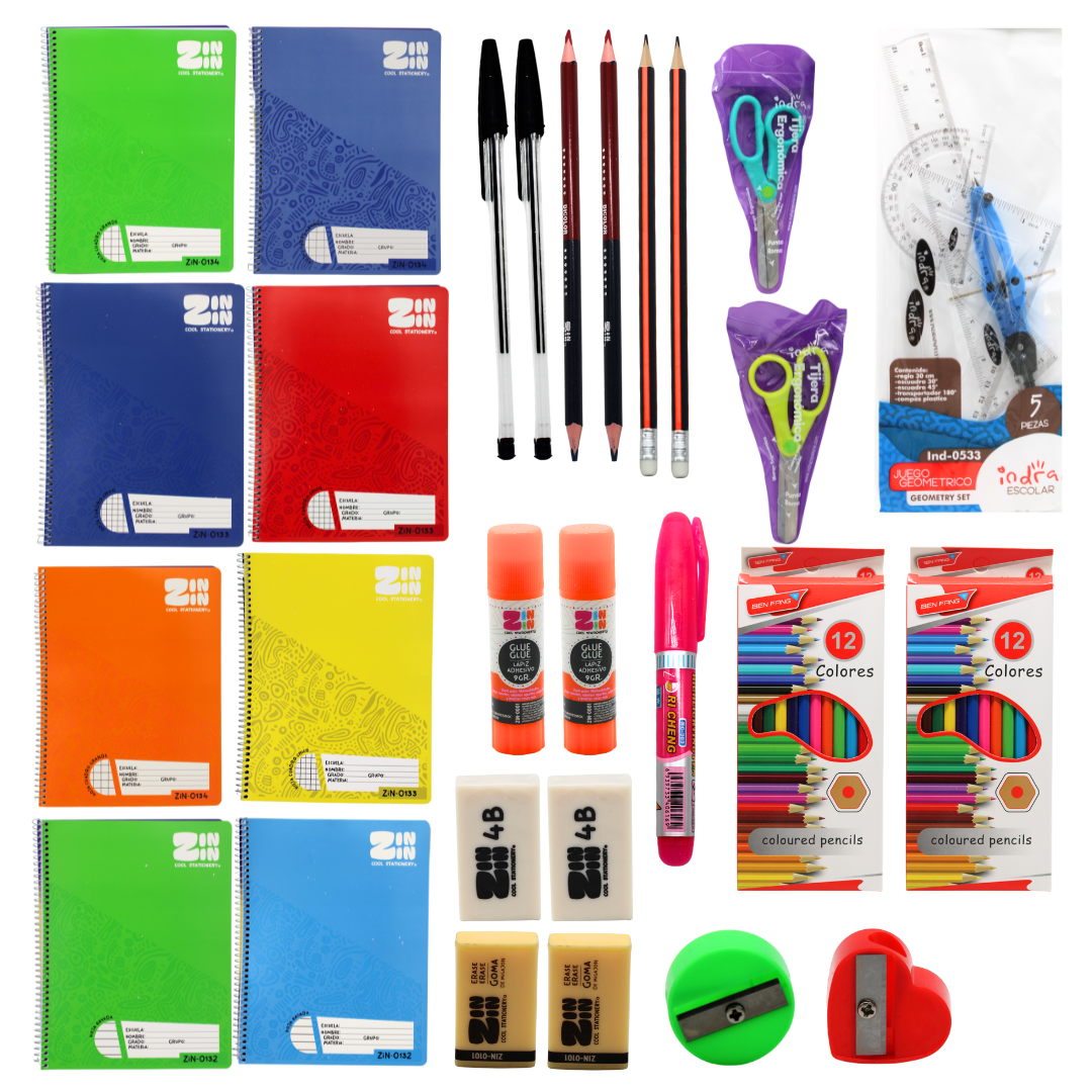 Foto 2 pulgar | Kit Escolar Completo Ideal Para Regreso A Clases Artículos De Útiles Escolares Esenciales Listas Escolares De