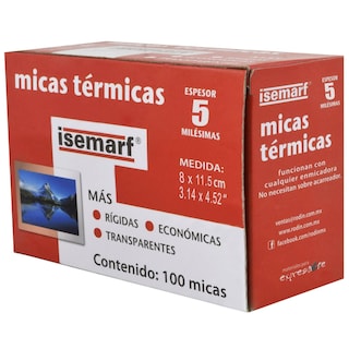 Foto 2 | Micas Térmicas 100 Piezas Calibre 5 8 X 11.5 Cm Isemarf