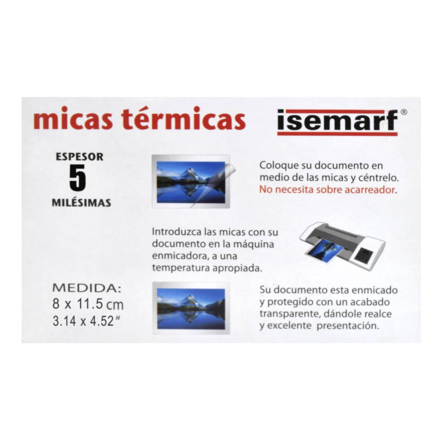Foto 5 pulgar | Micas Térmicas 100 Piezas Calibre 5 8 X 11.5 Cm Isemarf