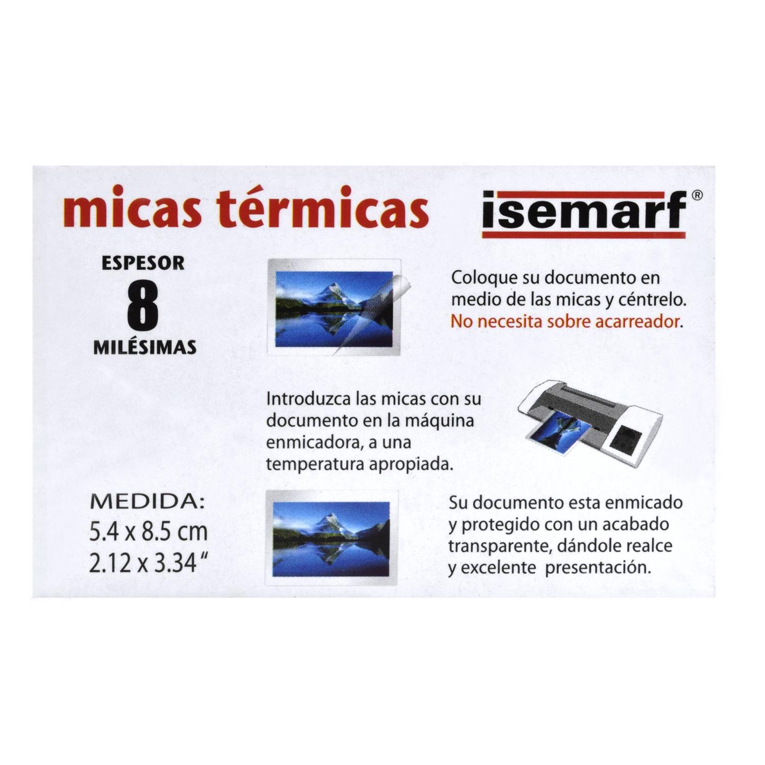 Foto 4 pulgar | Micas Térmicas 100 Piezas Calibre 8 5.4 X 8.5 Cm Isemarf