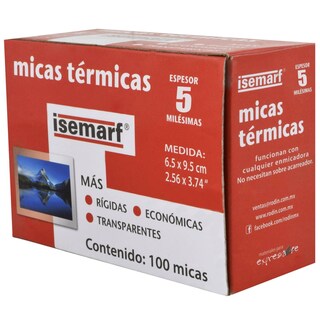 Foto 3 | Micas Térmicas 100 Piezas Calibre 5 6.5 X 9.5 Cm Isemarf