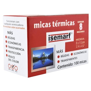 Foto 4 | Micas Térmicas 100 Piezas Calibre 8 8 X 11.5 Cm Isemarf